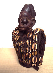 Beautiful Royal Ibeji Queen Cowrie Jacket Female Yoruba African Carving Statue 1