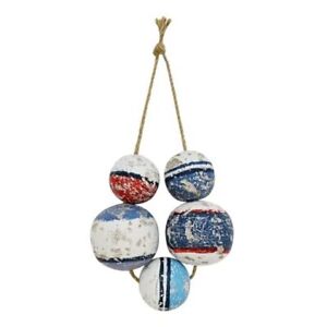 Fishing Floats Decor Wall Hanging Wooden Nautical Buoy Float Hanging S