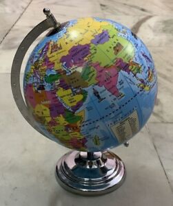 Vintage Decorative World Globe With Aluminium Base 12 World Map Globe
