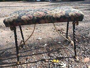 Antique Victorian Style Cast Iron Piano Vanity Bench Stool