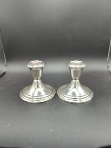 2 Vintage Gorham Weighted Sterling Silver 661 Candlesticks Candle Holders 4 