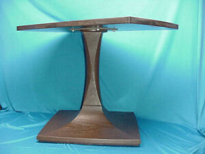 Gusdorf Vintage Mcm Retro Swivel Tv Stereo Game Side Table Tulip Stand Woodgrain