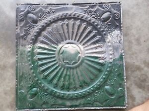 Antique Metal Tin Ceiling Tiles 24 X 24 And Trim Salvaged Vintage