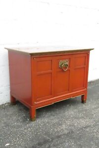 Hollywood Regency Painted Nightstand End Table Bar Liquor Cabinet 5268
