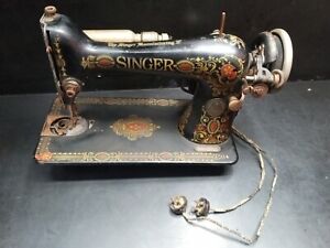 1920 Antique Singer 66 Red Eye Sewing Machine No66 Parts Or Repair Head G8332658