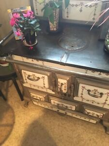 Late 19th Century Ceramic And Cast Iron Stove A Work Of Art All Original