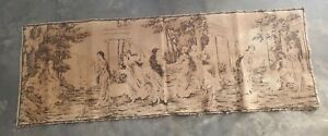Gorgeous Antique Vintage Tapestry 56 X 20 Italian French 10 Ladies Dance Sing