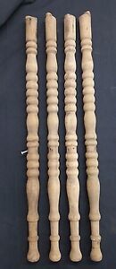Architectural Salvage 4 Wooden Spindles Balusters Collar Design Table Legs