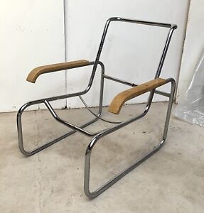 As Is Marcel Breuer S 35 Chrome Cantilever Lounge Chair Icf Thonet Bauhaus 