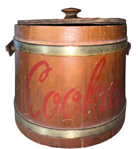 8 Vintage Firkin Wood Sugar Bucket Shaker Pantry Box Cookies Primitive