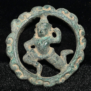 Ancient Old South East Asian Bronze Buckle Ornament Of Ramason In Good Condition