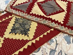 Antique Syrian Cushion Pair Applique Textiles Embroidery Patchwork Quilt 18th