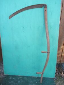 Vintage Antique 60 Long Scythe Hay Grain Sickle Farm Tool Blade Is 27 Long