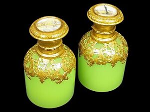 Discount A Pair Of Antique French Opaline Glass Perfume Scent Bottles France