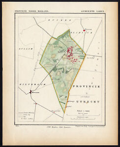 Antique Map Netherlands Town Plan Laren Noord Holland Kuyper Kuijper 1865