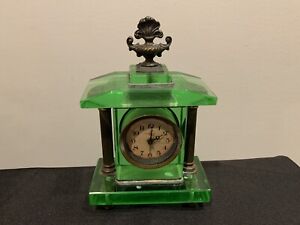 Seiko Antique Green Glass Japanese Clock Working 