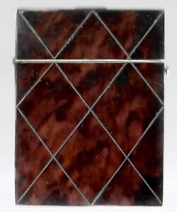 Antique Faux Tortoiseshell Card Case From My Collecion Pewter Stringing 