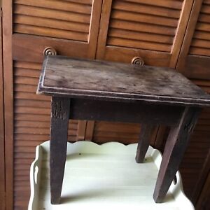 Antique Child Size Piano Bench Milking Stool Primitive Sytle All Wood 100 Yrs