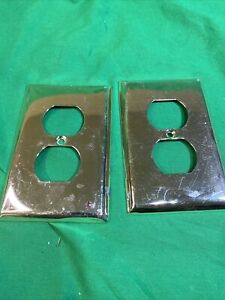 2 Brass Outlet Cover Plates