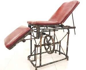 Antique 19th Very Rare Iron Victorian Medical Surgeon Surgical Operating Table