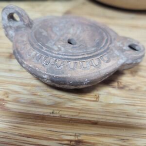 Small Ancient Oil Lamp Roman Guard Dog Molossus Date Or Makers Mark On Bottom 4 