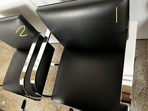 Knoll Mies Van Der Rohe Brno Chairs Flat Bar Black Leather Chrome