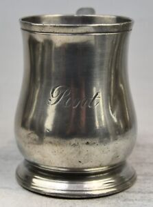 Superb Antique Pewter Pint Tankard Mug Measure Crowthorne Inn Sandhurst C1850