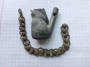 Set Antique Ancient Medieval Whistle And Chain Vintage Artefact Roman Empire