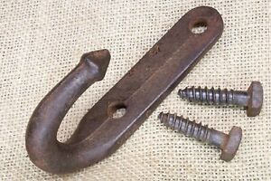Old Barn Hook Coat Hand Towel Hanger Rustic Cast Iron Vintage Square Lags 1800 S