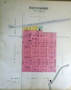 1900 Map Norton County Kansas City Of Densmore Township 4 S Range 21 W