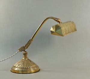 Monix Signed French Art Deco Table Lamp In Gilt Bronze 1930 Piano Lamp