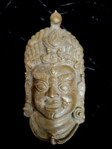 Antique Brass Tibetan Buddhist Mahakala Mask 6 3 4 