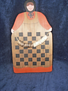 Vintage Americana Style Primitive Wooden Checker Game Board Wall Mounted