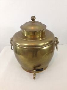 Large Urn 3 5 Gallon Brass Chinese Foo Dog Vintage Hot Water Samovar Dispenser