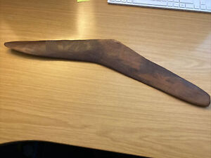 Antique Vintage Chip Decorated Aboriginal Boomerang Collected In Australia
