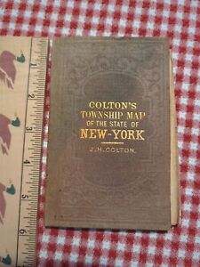 Colton S Railroad Township Map New York 1862 Beautiful Color Fold Out Map