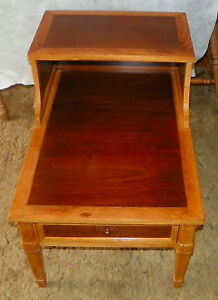 Mid Century Walnut And Pecan Step End Table By Drexel Set 25 