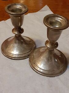 Vintage Pair Of Towle Sterling Silver Weighted Candle Stick Candle Holders 732