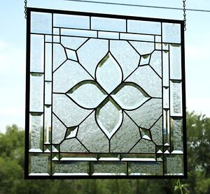 Stained Glass Window Hanging Panel Square 21 75 3sqft Handmade Made To Order
