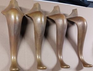 4 Solid Brass Legs Salvage Overall 15 Tall Furniture Repurpose Steampunk