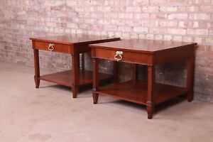 Baker Furniture French Regency Mahogany Bedside Tables Newly Refinished