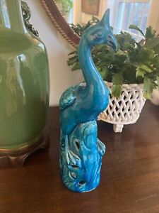 Antique Vintage Chinese Turquoise Blue Glazed Porcelain Phoenix Figure Statue 14