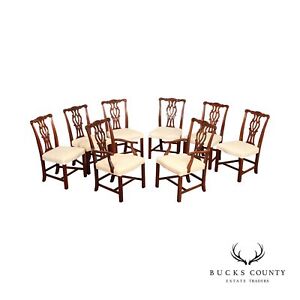 Hickory Manufacturing Chippendale Style Set Of Eight Mahogany Dining Chairs