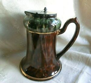 Antique Maritime Naval Syrup Molasses Pitcher Jug Counter Balanced Pewter Lid