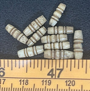  10 Old Bone Barrel Beads Sioux Indian Beads Fur Trade 1800 S