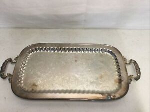 Vintage Leonard Silver Plated Claw Footed Serving Tray With Handles New 