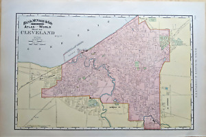 1889 Rand Mcnally Map Of Cleveland Ohio 14 5 X 22 