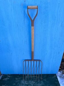 Vintage Hay Pitch Fork 8 Prong Tine Farm Tool 49 Long