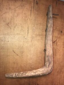 Early Primitive Wooden Harness Hook 10 1 2 L X 7 Deep As Found