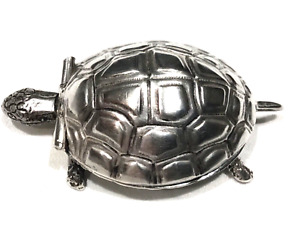 Heavy 800 Silver Turtle Pill Box